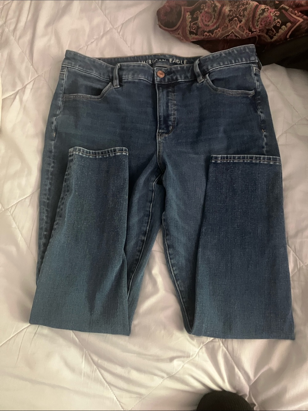 American Eagle Outfitters Dark Blue Straight Leg Jeans
